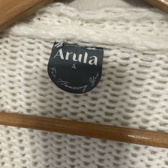 Arula Charley Chunky Knit Cherry Cardigan, Size A, 1X Ivory Novelty Oversized - Picture 7 of 9